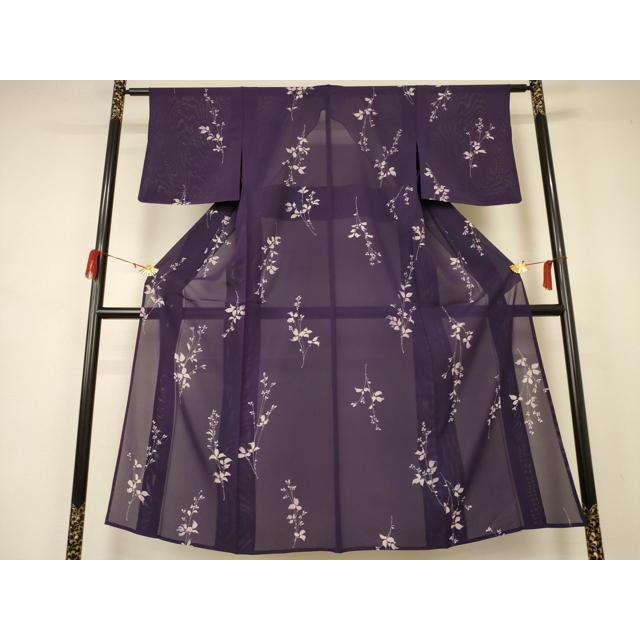 平和屋着物＊夏物 小紋 絽 草花文 正絹 逸品 AABB2520jd : 平和屋