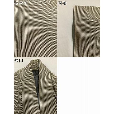 平和屋着物○男性 お召 縞 正絹 逸品 AABB2959ph