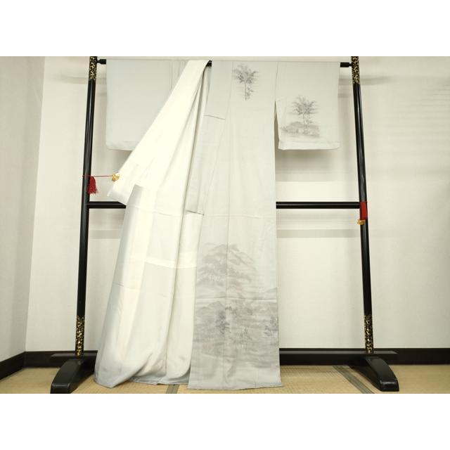 平和屋着物○訪問着 手描き 遠山笹竹文 正絹 逸品 AABB3182ck