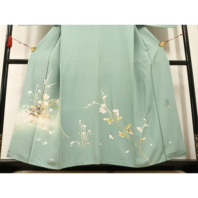 平和屋本店■極上　訪問着　トールサイズ　花唐草文　暈し染め　金銀彩　反端付き　逸品　未使用　DZAA3419kh5 平和屋本店□極上 訪問着 トールサイズ 花唐草文 暈し染め 金銀彩 反端