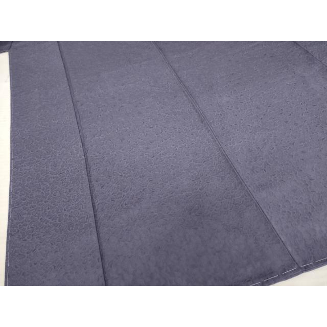 平和屋着物○螺鈿作家 甲斐泰造 色無地 螺鈿 花唐草地紋 濃鼠色 金彩