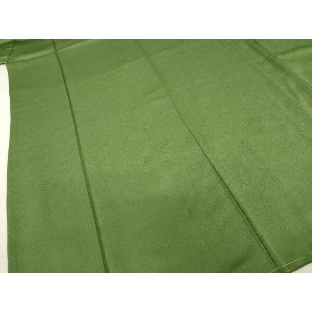 平和屋着物○上質な色無地 草色 正絹 逸品 AABB7930ck レディース