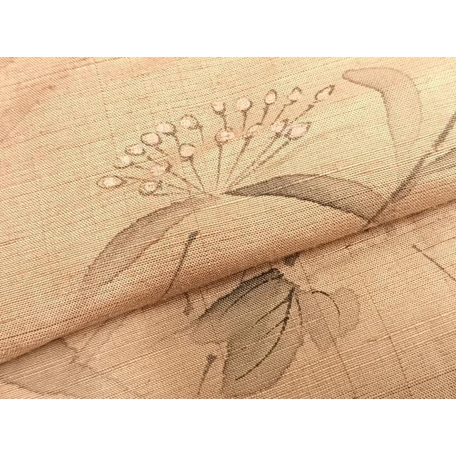 平和屋着物▽訪問着 単衣 紬地 手描き 草花文 正絹 逸品 AABC0465fy
