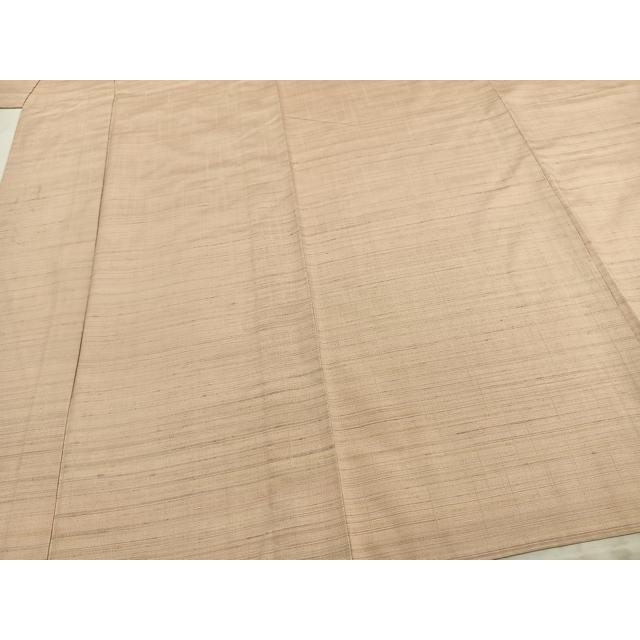 平和屋着物▽紅花紬　米沢　単衣　横縞　三越扱い　正絹　逸品　AABC0528fy