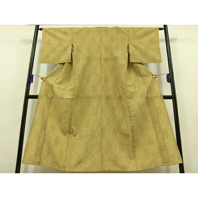 平和屋着物▽本塩沢　単衣　菱文　正絹　逸品　AABC0691jh 平和屋着物▽本塩沢 単衣 菱文 正絹 逸品 AABC0691jh