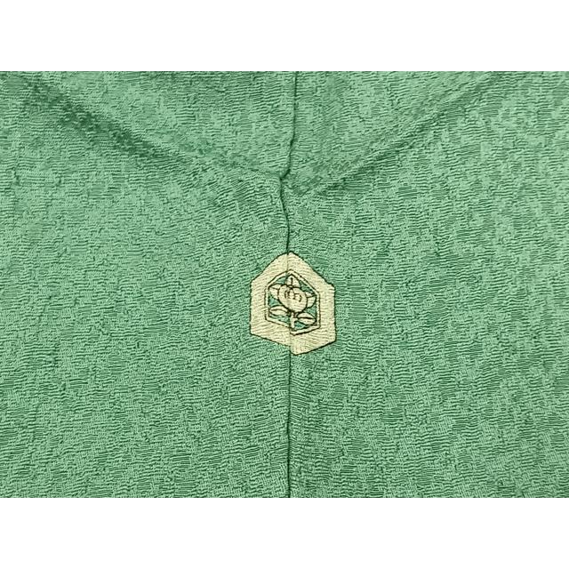 平和屋着物▽上質な色無地　単衣　青竹色　正絹　逸品　AABC3165jh