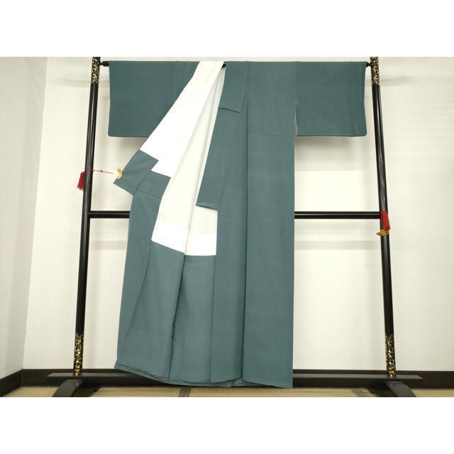 平和屋着物○上質な色無地 錆鉄御納戸色 正絹 逸品 AABC3217ck : 平和
