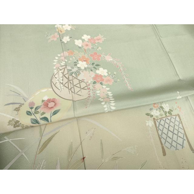 平和屋着物○訪問着 友禅 花篭文 暈し染め 正絹 逸品 AABC3226ck