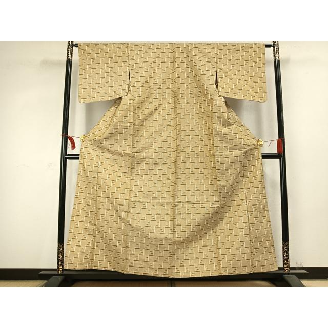平和屋着物▽本場琉球絣　単衣　紬　正絹　逸品　AABC3745fy