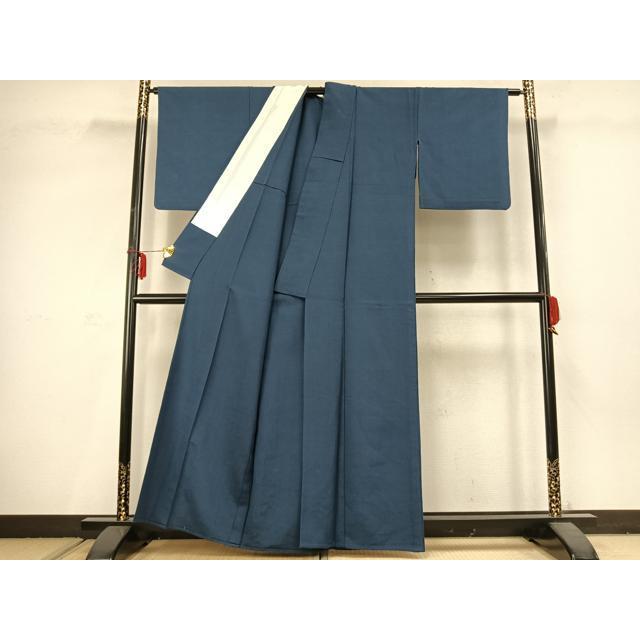 平和屋着物▽上質な色無地　単衣　紺鼠色　正絹　逸品　AABC3865fy 平和屋着物▽上質な色無地 単衣 紺鼠色 正絹 逸品 AABC3865fy : 平和屋