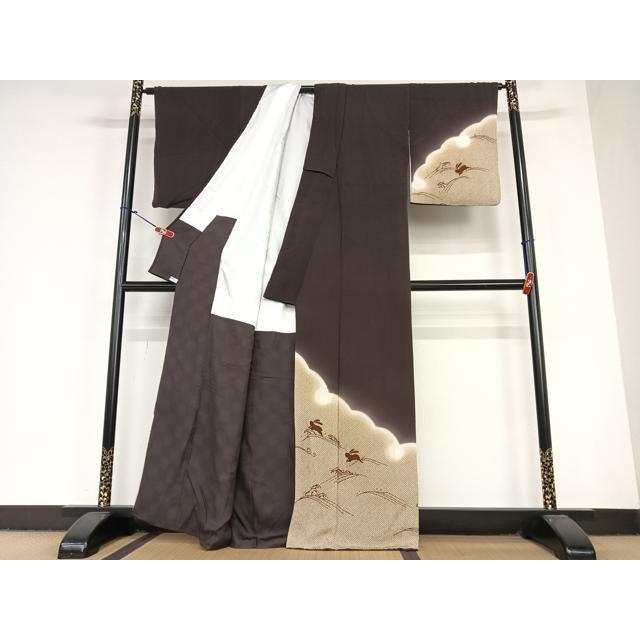 平和屋着物○訪問着 立波跳兎 暈し染め 金彩 鬼しぼ縮緬