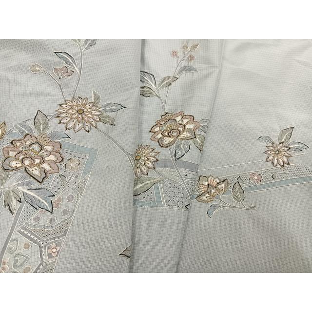 平和屋着物○本場大島紬 訪問着 中国三大刺繍 汕頭刺繍 スワトウ刺繍