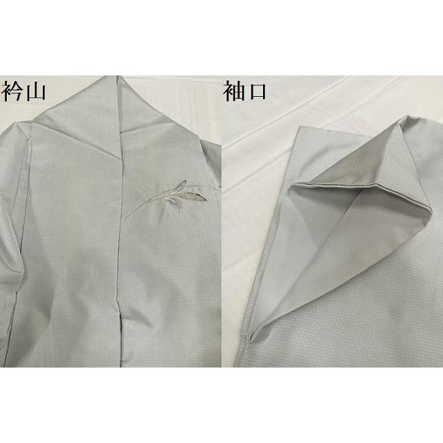 最終値下　刺繍　汕頭刺繍　中国刺繍　着物　付下げ　しつけ有　ブルーグレー系　単衣 単衣】ブルーグレー 花丸刺繍 付け下げ | たまるや七草着物店