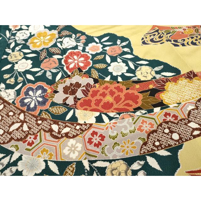 平和屋着物○豪華振袖 辻が花 束ね熨斗花文 金彩 正絹 逸品 AABC6132ck