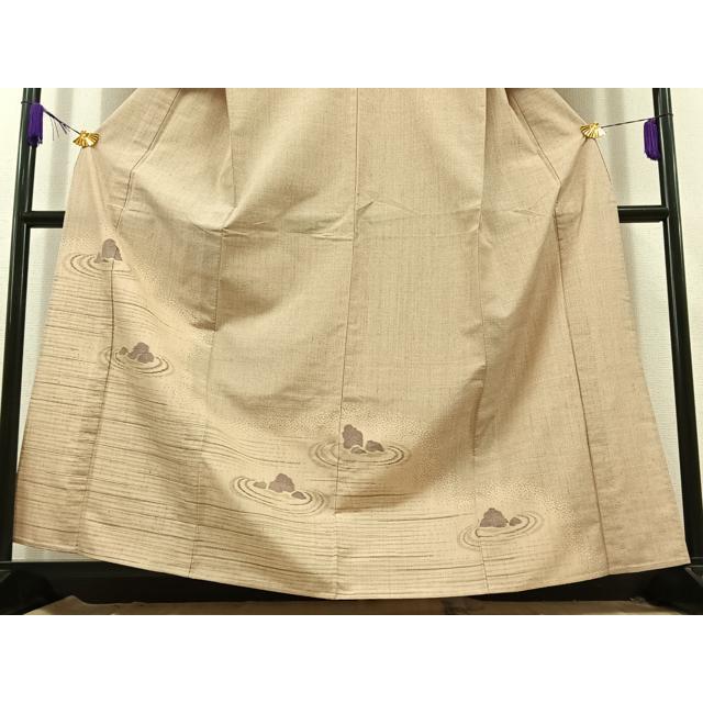 平和屋着物▽訪問着　単衣　紬地　枯山水　ますいわ屋扱い　正絹　逸品　AABC7492jh 平和屋着物▽訪問着 単衣 紬地 枯山水 ますいわ屋扱い 正絹 逸品