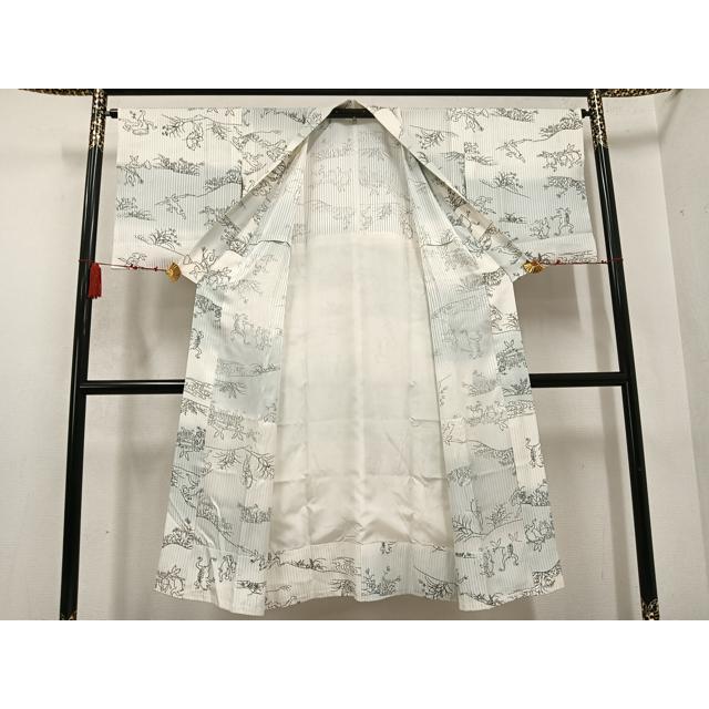 平和屋着物○長襦袢 無双仕立て 鳥獣戯画 正絹 逸品 AABC9830ph : 平和