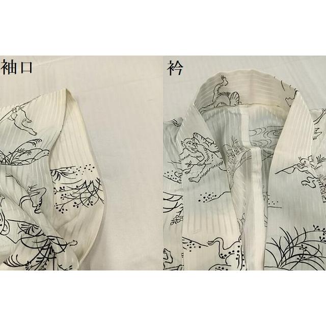 新品未使用 仕付け糸付き 長襦袢 正絹 鳥獣戯画 お仕立て 平和屋着物○長襦袢 無双仕立て 鳥獣戯画 正絹 逸品 AABC9830ph : 平和