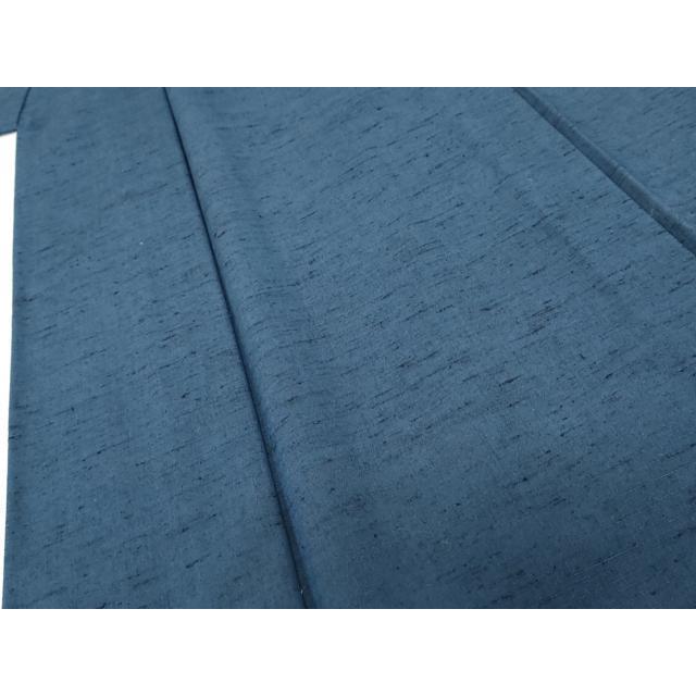 平和屋着物●男性　紬　アンサンブル　単衣　色無地　瑠璃色　未使用　AABD6363cs_2
