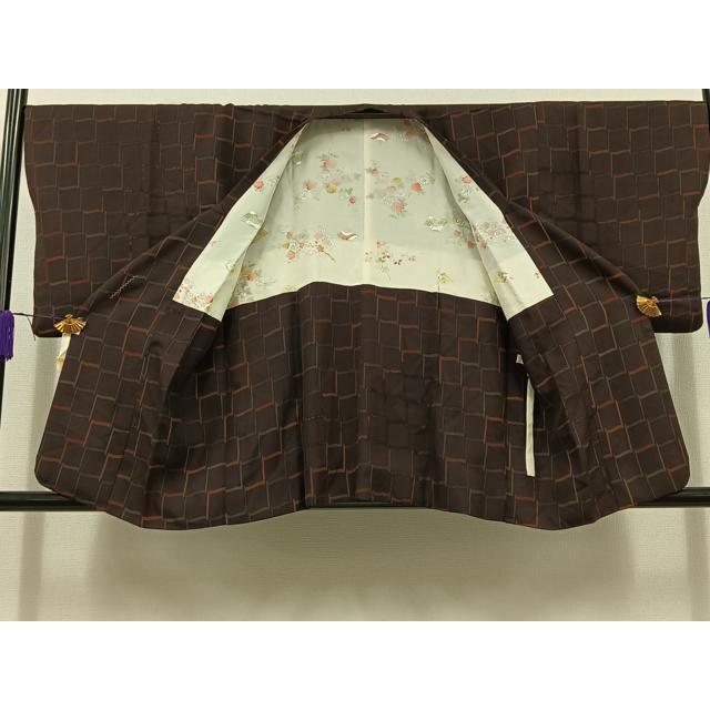 平和屋着物▽道行コート スリーシーズン 春夏秋 塵除け 格子 正絹 逸品 