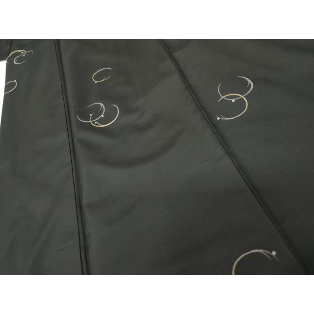 平和屋着物○の名門・菱屋六右ェ門 紬 露草丸文 黒地 正絹