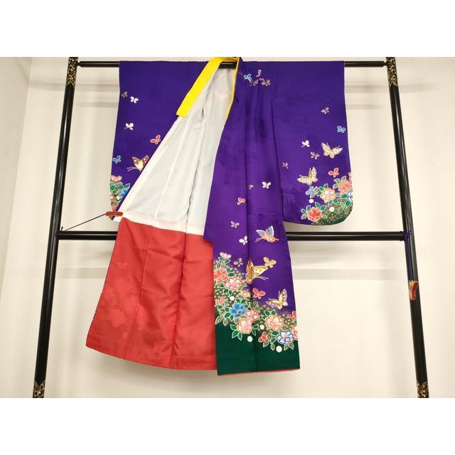 平和屋着物[]七五三 女の子 7歳 祝着 四つ身 長襦袢(無双仕立て・半衿 