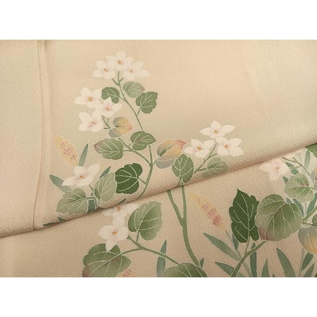 平和屋着物●本加賀友禅作家　鶴見保次　訪問着　枝花文　正絹　逸品　AABE2575ph 平和屋着物○本加賀友禅作家 鶴見保次 訪問着 枝花文