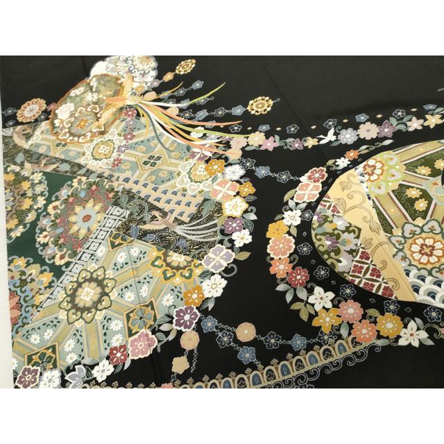平和屋着物○豪華黒留袖 作家物 松寿 駒刺繍 正倉院鳳凰花文 金彩 正絹