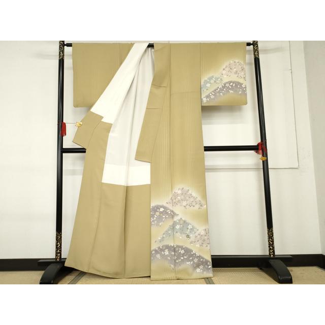 平和屋着物○染色作家 林淳一 訪問着 刺繍 重ね山花文 暈し染め 金糸
