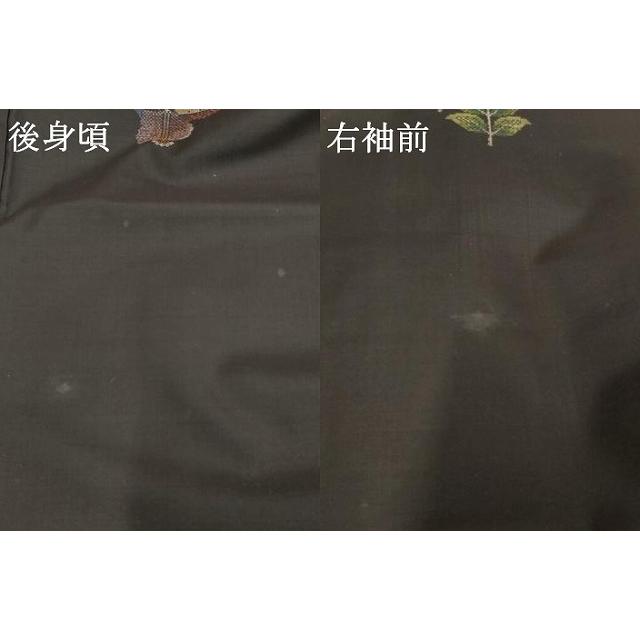 平和屋着物○川口廣昭 本場大島紬 地空き カタス9マルキ 遠州椿 黒地
