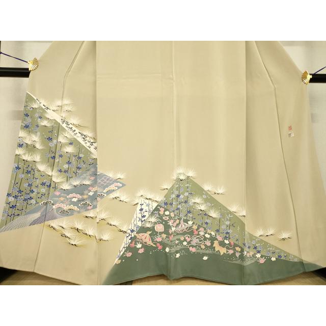 平和屋着物●本加賀友禅作家　白坂幸蔵　色留袖　松竹梅宝尽くし　正絹　逸品　AABE9269ck 平和屋着物○本加賀友禅作家 白坂幸蔵 色留袖 松竹梅宝尽くし 正絹