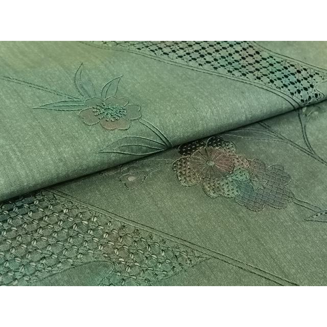 平和屋着物●中国三大刺繍　スワトウ刺繍　総刺繍　色留訪問着　本場大島紬　吉祥花文　金糸　正絹　逸品　CABD0080ut 平和屋本店□極上 中国三大刺繍 スワトウ刺繍 刺し子 総刺繍 本場縞