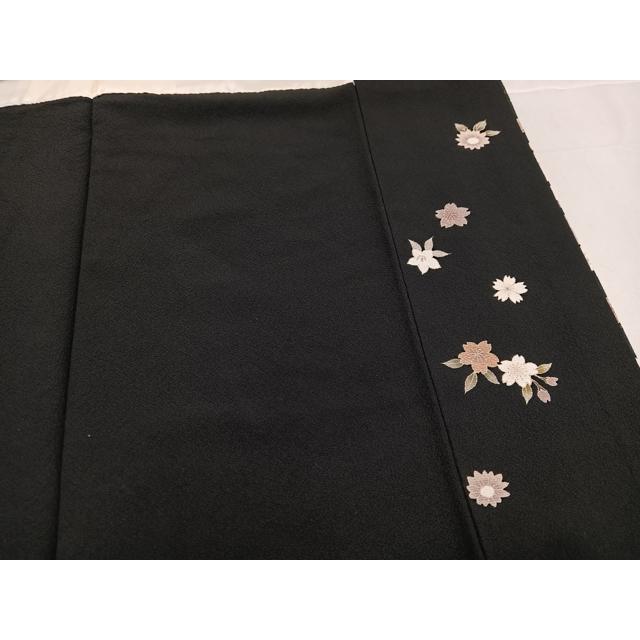 平和屋着物●訪問着　舞花文　暈し染め　黒地　金銀彩　正絹　逸品　AABF0002ph 平和屋着物○訪問着 舞花文 暈し染め 黒地 金銀彩 正絹 逸品