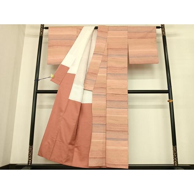 平和屋着物●紅花紬　米沢　横段文　正絹　逸品　AABF0269fy 平和屋着物○紅花紬 米沢 横段文 正絹 逸品 AABF0269fy : 平和屋ヤフー