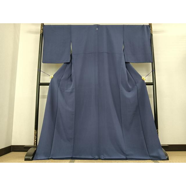 平和屋着物●京友禅　染清水　色無地　青褐色　ロング丈　正絹　逸品　AABF0494fy 平和屋着物○京友禅 染清水 色無地 青褐色 ロング丈 正絹 逸品