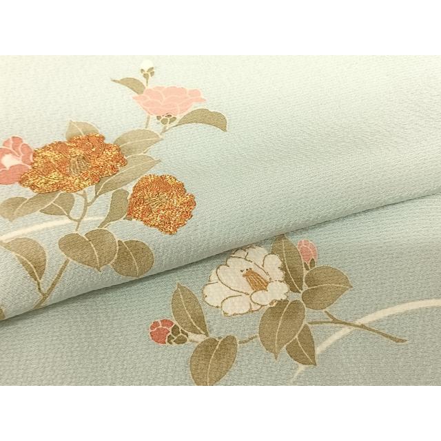 平和屋着物○訪問着 友禅 駒刺繍 草花文 金彩 正絹 逸品 AABF0598fy