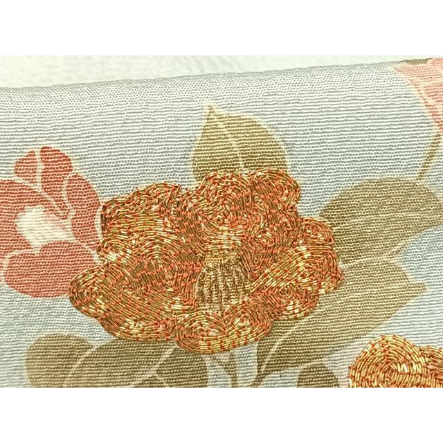 平和屋着物○訪問着 友禅 駒刺繍 草花文 金彩 正絹 逸品 AABF0598fy