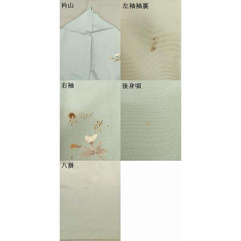 平和屋着物○訪問着 友禅 駒刺繍 草花文 金彩 正絹 逸品 AABF0598fy