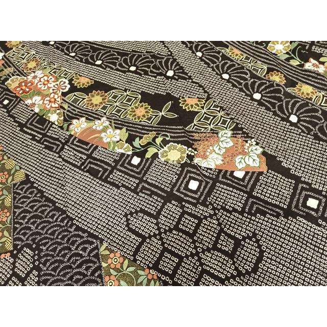 平和屋着物○豪華振袖 駒刺繍 絞り 熨斗花文 金彩 正絹 逸品