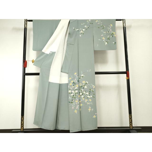 平和屋着物○京加賀糸目友禅作家 山崎巌 訪問着 枝花文 正絹 逸品