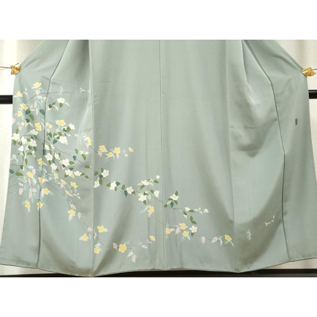 平和屋着物○京加賀糸目友禅作家 山崎巌 訪問着 枝花文 正絹 逸品