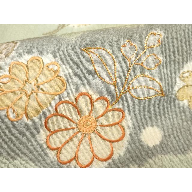 平和屋着物●創業460年・千總　訪問着　駒刺繍　絞り　雲取り草花文　金彩　正絹　逸品　AABF2979cs 平和屋着物○創業460年・千總 訪問着 駒刺繍 絞り 雲取り草花文 金彩