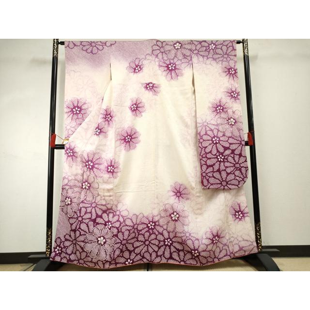 平和屋着物○豪華振袖 総絞り 駒刺繍 舞花文 暈し染め 正絹 逸品 