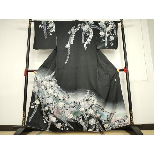 平和屋着物●訪問着　絞り　辻が花　花蝶文　暈し染め　金彩　正絹　逸品　DABB9784du 平和屋着物○訪問着 作家物 孝美 辻が花 舞花文 正絹 逸品 AABF3610ck