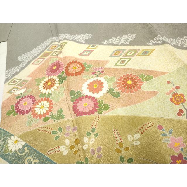 平和屋着物●京友禅の第一人者　松井青々　訪問着　駒刺繍　絞り　吉祥草花文　金彩　正絹　逸品　AABF4223cs_3