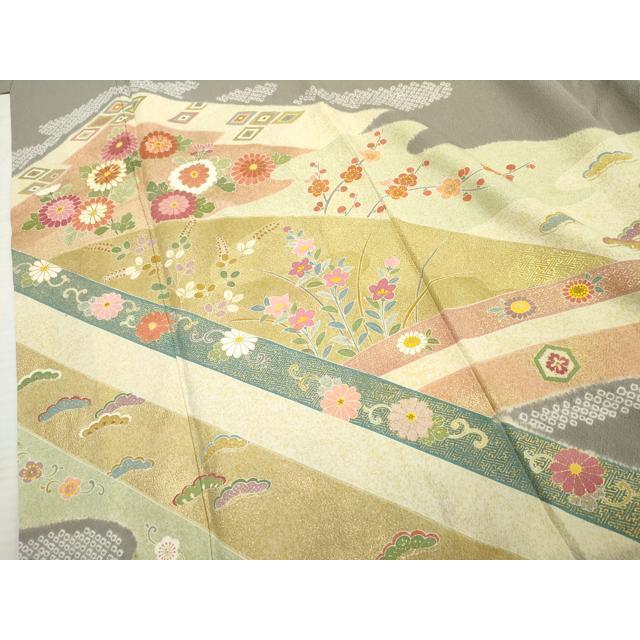 平和屋着物●京友禅の第一人者　松井青々　訪問着　駒刺繍　絞り　吉祥草花文　金彩　正絹　逸品　AABF4223cs_4