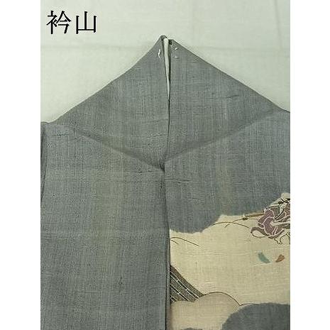 平和屋着物▽染織の名門　しょうざん  生紬　訪問着　単衣　手描き　絞り　人物風景文　金彩　正絹　逸品　AABF5010jh 平和屋着物▽染織の名門 しょうざん 生紬 訪問着 単衣 手描き 絞り