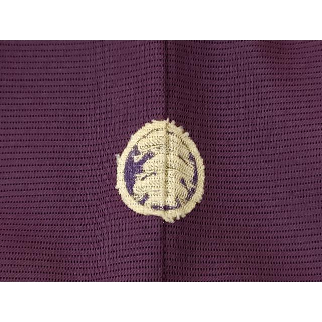 平和屋着物＊夏物 男性 色無地 絽 似せ紫色 正絹 逸品 AABF5096jdの