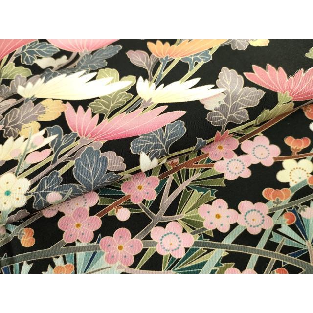 平和屋着物●豪華黒留袖　友禅　作家物　花松文　正絹　逸品　未使用　AABF5248cs 平和屋着物○豪華黒留袖 友禅 作家物 花松文 正絹 逸品 未使用