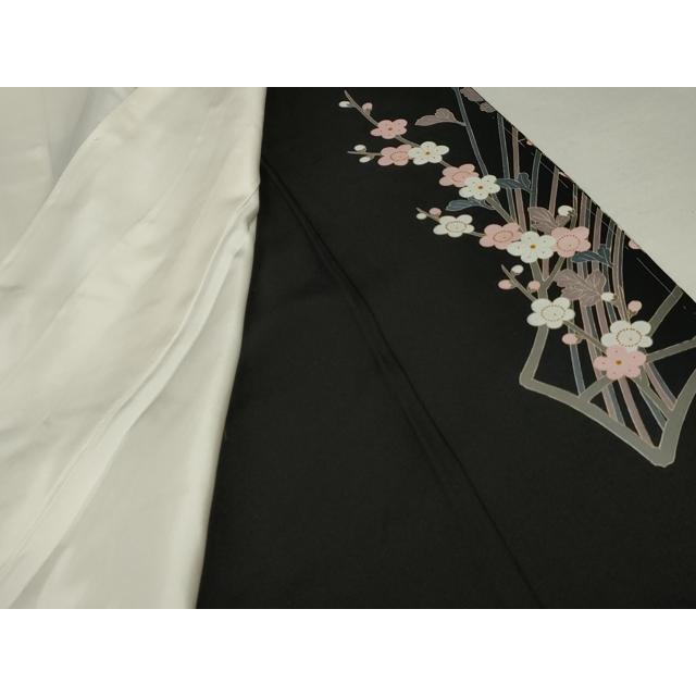 平和屋着物●豪華黒留袖　友禅　作家物　花松文　正絹　逸品　未使用　AABF5248cs 平和屋着物○豪華黒留袖 友禅 作家物 花松文 正絹 逸品 未使用