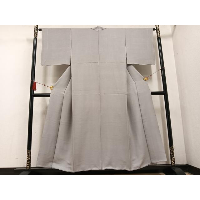 平和屋着物○上質な色無地 花鳥地紋 利休白茶色 正絹 逸品 AABF5339ph 